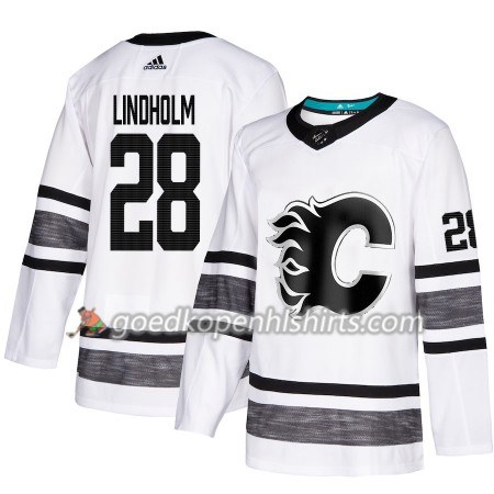 Calgary Flames Elias Lindholm 28 2019 All-Star Adidas Wit Authentic Shirt - Mannen